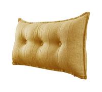 Johnear Coussin de Dossier pour canapé, Traversin Grand Coussin de Lecture en Lin, Oreiller Triangle Compensé Wedge, Coussin Lombaire, tête de lit, Cale Dos Plage,Coussin pour Jambes, Jaune 100 cm