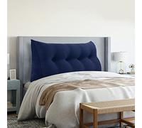 Johnear Coussin de Lecture pour lit ou canapé, Traversin Gros Coussin Dossier Corduroy，Oreiller Triangulaire Coussin Coin, tête de lit，Coussin pour Lombaire Jambe, cale Dos Plage, Bleu foncé 140cm