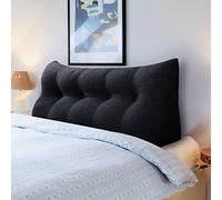 Johnear Coussin de Lecture pour lit ou canapé, Traversin Gros Coussin Dossier Lin，Oreiller Triangulaire Coussin Coin, tête de lit，Coussin pour Lombaire Jambe, cale Dos Plage, Gris foncé, 120 cm