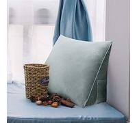 Johnear Coussin de Lecture pour lit ou canapé Velours, Traversin Gros Coussin Dossier Repos,Oreiller Triangulaire Coussin Coin, tête de lit,Coussin Lombaire, cale Dos Plage, Gris 45 x 20 x 50 cm