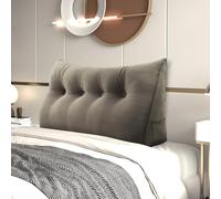 Johnear Coussin de Lecture pour lit ou canapé Velours, Traversin Gros Coussin Dossier Repos,Oreiller Triangulaire Coussin Coin, tête de lit,Coussin Lombaire, cale Dos Plage, Beige 140 x 20 x 50 cm
