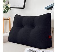 Johnear Coussin Dossier Lit Coussin Triangulaire pour Tête de Lit Oreiller Lecture Support Lombaire pour Canapé Divan Baie Vitrée Futons Chambre Décoration d'intérieur (Anthracite, 60×20×50cm)