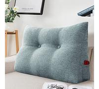 Johnear Coussin Dossier Lit Coussin Triangulaire pour Tête de Lit Oreiller Lecture Support Lombaire pour Canapé Divan Baie Vitrée Futons Chambre Décoration d'intérieur (Gris, 60×20×50cm)