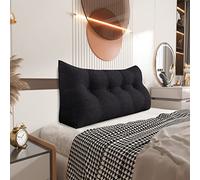 Johnear Coussin Dossier Lit Coussin Triangulaire pour Tête de Lit Oreiller Lecture Support Lombaire pour Canapé Divan Baie Vitrée Futons Chambre Décoration d'intérieur (Anthracite, 120×20×50cm)