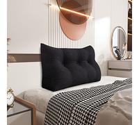 Johnear Coussin Dossier Lit Coussin Triangulaire pour Tête de Lit Oreiller Lecture Support Lombaire pour Canapé Divan Baie Vitrée Futons Chambre Décoration d'intérieur (Anthracite, 100×20×50cm)