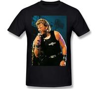 Johnny and Hallyday Mort Men's Basic Short Sleeve T-Shirt Funny R337 Top Tee E Black L