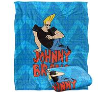 Johnny Bravo Logo Repeat Plaid Ultra Doux au Toucher Soyeux - 152 x 127 cm