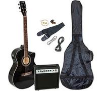 Johnny Brook Kit guitare semi-acoustique avec amplificateur 20 W Noir