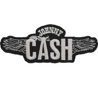 Johnny Cash - Ailes - Ecusson à repasser - Coton RO4595 (Taille unique) (Noir/Gris)