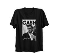 Johnny Cash Country Rock Music T-Shirt Merle Haggard Hank WilliamsBlackL