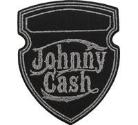 Johnny Cash - Ecusson à repasser - Coton RO4409 (Taille unique) (Noir/Gris)