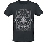 Johnny Cash Mean As Hell Homme T-Shirt Manches Courtes Noir 3XL 100% Coton Regular/Coupe Standard