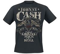 Johnny Cash Original Country Rock n Roll Homme T-Shirt Manches Courtes Noir XL