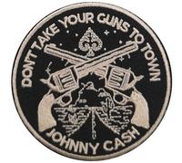 Rock Off officially licensed products Johnny Cash Patch Dont Take Your Guns Officiel Officiel Woven Sew On76 X 76Mm
