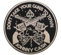 Johnny Cash Patch Dont Take Your Guns Officiel Officiel Woven Sew On76 X 76Mm Size One Size