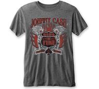 Johnny Cash - "Ring of Fire" T-Shirt für Herren/Damen Uni RO2360 (M) (Anthrazit)