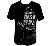 Johnny Cash - T-Shirt # L Black Unisex # Man Comes Around [Import]