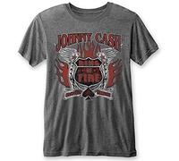Johnny Cash - T-Shirt # L Grey Unisex # Ring of Fire [Import]