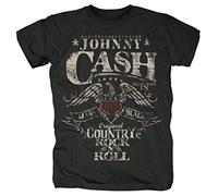 Johnny Cash T-shirt Rock n Roll pour homme - Noir - Medium