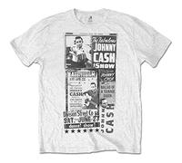 Johnny Cash - T-Shirt # S White Unisex # The Fabulous Johnny Cash Show [Import]