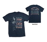 Johnny Cash - T-Shirt # XXL Unisex Blue # All Star Tour [Import]
