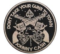 Johnny Cash - Taille standard - Patch "Don't Take Your Guns" - Coton RO4629 (Taille unique) (Noir/Beige)