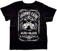 Johnny Cash Toddler T Shirt Man in Black Official Black 12 Months to 5 yrs Manches Courtes(Small)