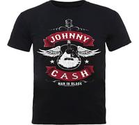 Johnny Cash Winged Guitar T Shirt Vintage Gift for Men Funny Tee Black XXL