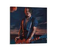 Johnny Depp Home Decor Poster mural sur toile, décoration, peinture, art, chambre à coucher, salon, bureau, peinture, décoration moderne, art mural, impression d'image, 70 x 70 cm