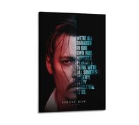 Johnny Depp Poster mural sur toile avec citations créatives Décoration Peinture Art Chambre à coucher Salon Bureau Peinture Décoration moderne Art mural Impression d'image 60 x 90 cm
