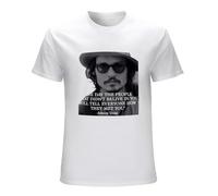 Johnny Depp Poster Unisex T-Shirt Printed Tee White Mens Top Shirt M
