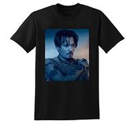 Johnny Depp T-Shirt Graphic Mens Basic Black Unisex Cotton Casual Tee M