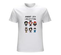 Johnny Depp T Shirt The Johnny Depp Collection T-Shirt Tee Shirt Short-Sleeve Funny Men Tshirt White S
