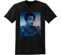 Johnny Depp Tshirt Aldult Teen Printing Tee Shirt Black XXL