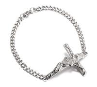 Johnny Hallyday Bracelet Femme Homme Argent Acier Inoxydable Avec Signature Gourmette Croix Guitare, Vendue à ses Concerts (22, sign+date)
