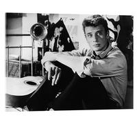 Johnny Hallyday dans Les Parisiennes Tableau en verre acrylique | 130 x 100 cm Noir et blanc Tableaux Décoration murale