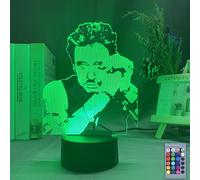 Johnny Hallyday Fans Cadeaux pour Homme Femme Veilleuse 3D avec Télécommande et Contrôle Tactile Intelligent, 7 Couleurs + 16 Couleurs Changeantes, Lampe Décorative pour Anniversaire et Noël (style7)