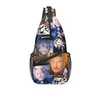 Johnny Hallyday Sac à dos bandoulière pour homme avec inscription « Cool French Singer Rock Music » pour voyage, randonnée, sac à dos à bandoulière