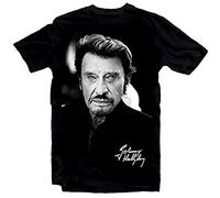 Johnny Hallyday Star Homme Noir Mens T-Shirt Black XL