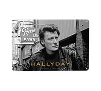 Johnny Leo Smet Hallyday Funny Metal Sign Vintage Wall Decor Home Decor Room Decor Salle de bains Wall Art Decor Toilettes Sign Bath Coffee Wall Decor 12x8 inch