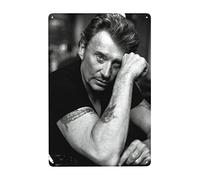 Johnny Leo Smet Hallyday Funny Metal Sign Vintage Wall Decor Home Decor Room Decor Salle de bains Wall Art Decor Toilettes Sign Bath Coffee Wall Decor 12x8 inch