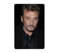 Johnny Leo Smet Hallyday Funny Metal Tin Sign Vintage Metal Sign Plaque for Home Buanderie Salle De Bains Décoration Murale 30,5 x 20,3 cm
