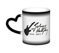 Johnny Leo Smet Hallyday Mug changeant de couleur dans le ciel Mug à café musical - Tasses à café en céramique Cadeaux créatifs Mug pour cadeau Grande tasse Drôle Voyage Thé Cadeau Anniversaire