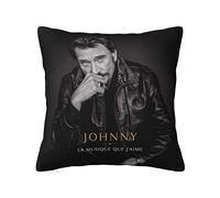 Johnny Leo SMET Hallyday Premium taie d'oreiller carrée zippée avec Housse de Protection Respirante à Fermeture éclair