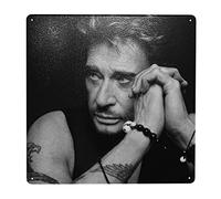 Johnny Leo Smet Hallyday Square Vintage Tin Sign Metal Tin Sign Wall Decor Home Art Décoration Pub Plaque 12x12inch