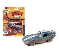 Johnny Lightning Shelby Cobra Daytona Coupé Viking Bleu métallisé avec rayures blanches Weathered Ltd Ed à 12834 pièces 1/64 Diecast Model JLSF023-JLSP231 A