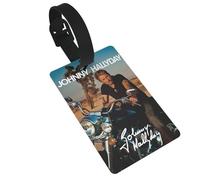 Johnny Rock Star Hallyday Étiquette De Bagage - Porte-Étiquette Pour Valise - Motif Vintage Rock Français - Pvc Durable Avec Cordon Réglable - Idéal Pour Voyage, Sac à Dos, Bagages