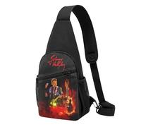 Johnny Rock Star Hallyday - Sac à Main Léger Vintage Rock Français - Petit Sac en Nylon Résistant - Porté Épaule ou Poitrine - Idéal pour Voyage, Concert, Quotidien