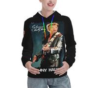 Johnny Rock Star Hallyday Sweat à Capuche Femme - Hoodie Rock Vintage Doux et Confortable - Pull Décontracté à Manches Longues pour Fan de Musique - Cadeau pour Admiratrice de la Légende Small