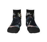 Johnny Singer Hallyday Rock Star - chaussettes à motif funky pour adultes, nouveauté, Design intelligent, chaussettes décontractées en coton pour la randonnée, le sport, cadeaux unisexes，1 Black